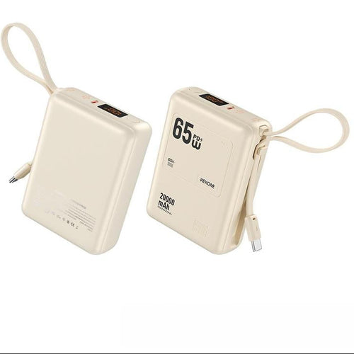 20000mAh Mini Portable Power Bank with 65W Super Fast Charging, Dual Input/Output, Digital Display, Lightweight and Compact Design - Ideal Holiday Gift