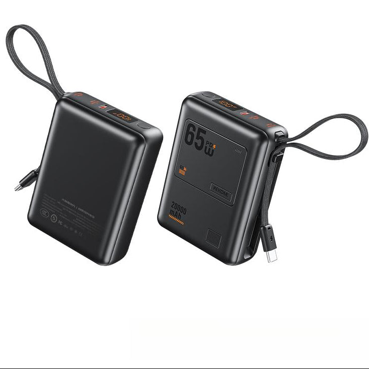 20000mAh Mini Portable Power Bank with 65W Super Fast Charging, Dual Input/Output, Digital Display, Lightweight and Compact Design - Ideal Holiday Gift