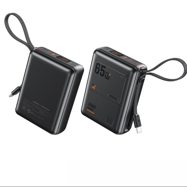 20000mAh Mini Portable Power Bank with 65W Super Fast Charging, Dual Input/Output, Digital Display, Lightweight and Compact Design - Ideal Holiday Gift