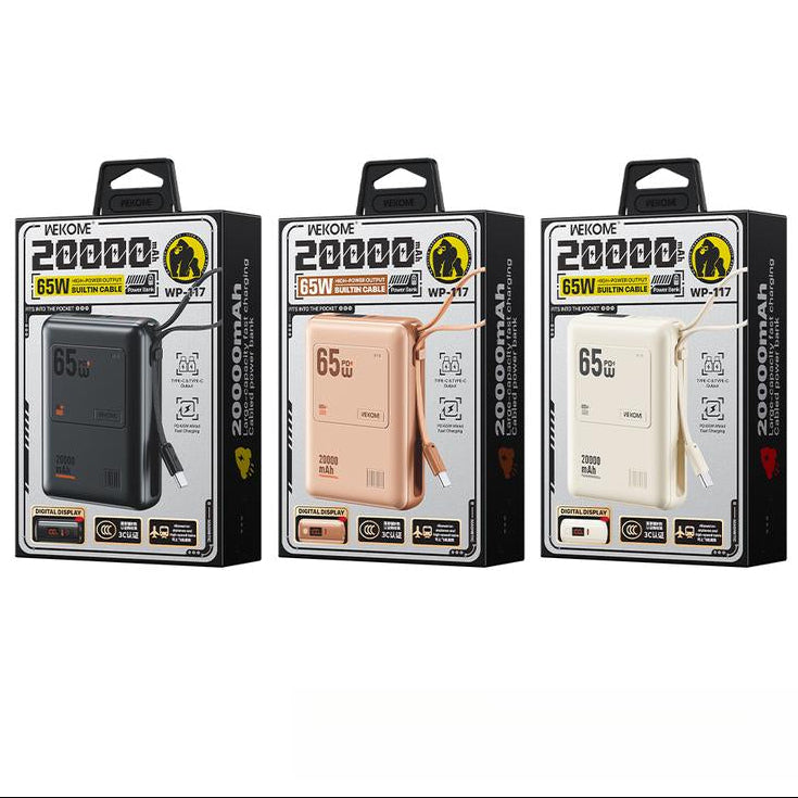 20000mAh Mini Portable Power Bank with 65W Super Fast Charging, Dual Input/Output, Digital Display, Lightweight and Compact Design - Ideal Holiday Gift