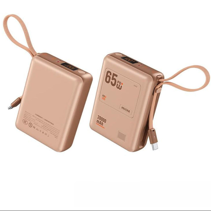 20000mAh Mini Portable Power Bank with 65W Super Fast Charging, Dual Input/Output, Digital Display, Lightweight and Compact Design - Ideal Holiday Gift