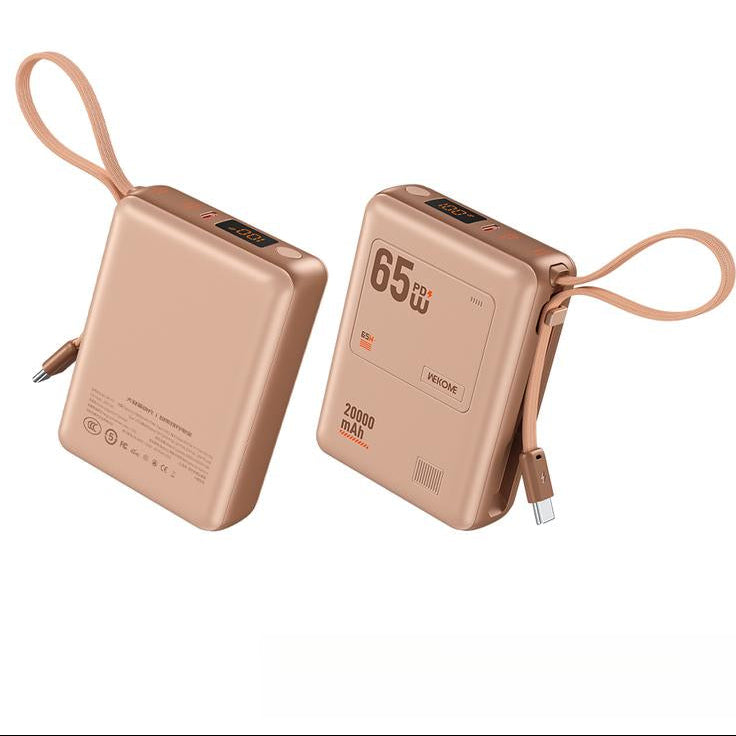 20000mAh Mini Portable Power Bank with 65W Super Fast Charging, Dual Input/Output, Digital Display, Lightweight and Compact Design - Ideal Holiday Gift